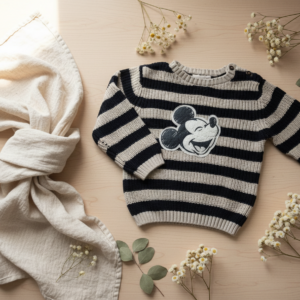 Mickey sweater med striber